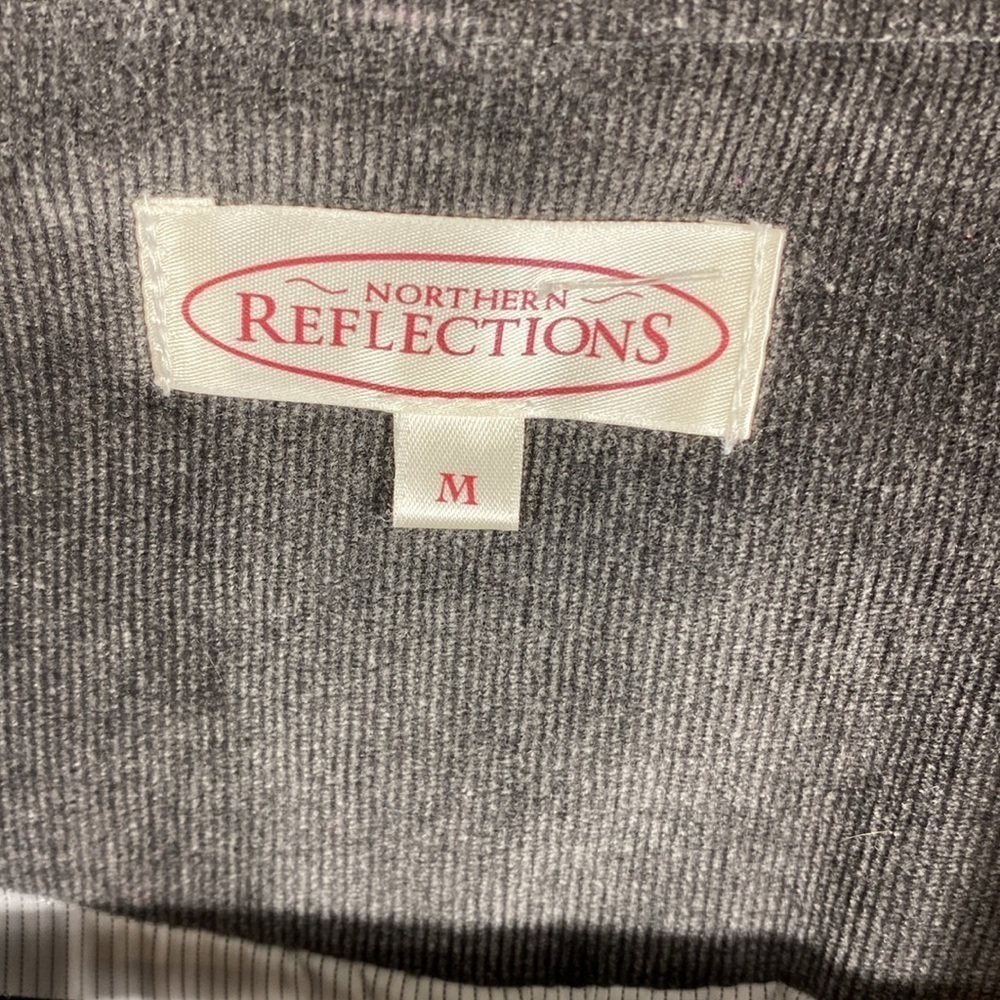 Northern Reflections Grey Corduroy Classic Button Up Blazer Jacket Size M - Picture 12 of 15